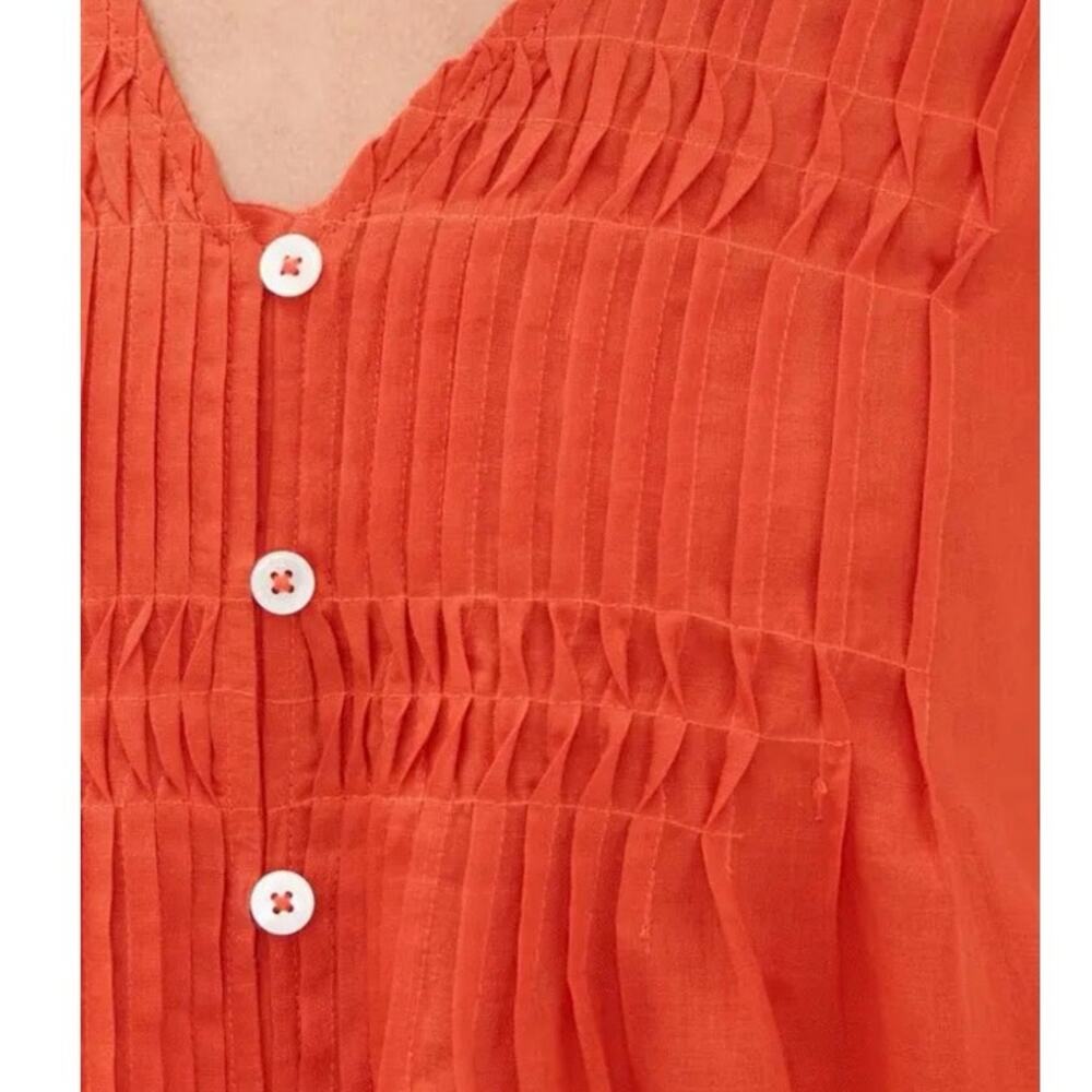 SEA NEW YORK Zora Button-Down Mini Dress in Chilie Medium Ramie Boho EUC - Picture 8 of 10